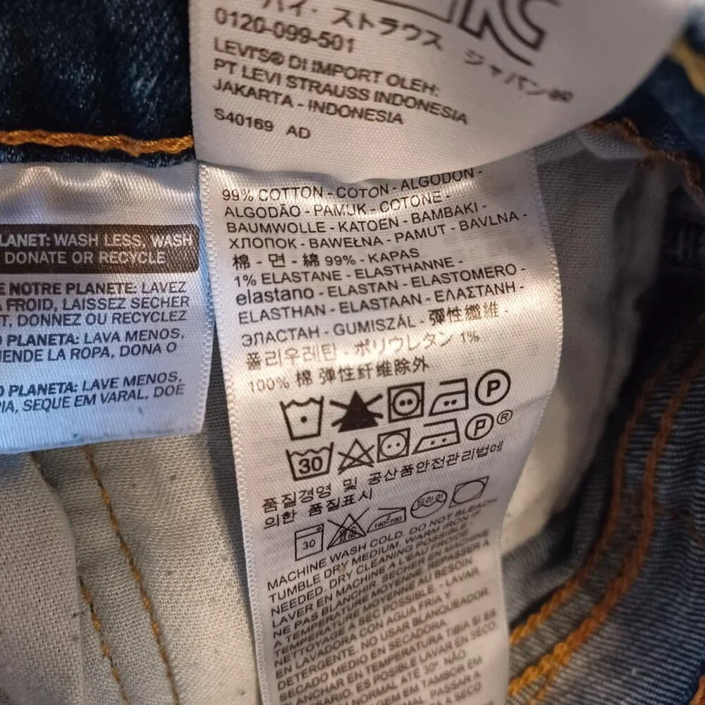 MEN'S LEVI'S BLUE JEANS 505 Straight Leg Medium Wash Denim Size 40W X 30L